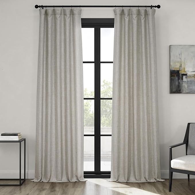 HPD Half Price Drapes - Faux Linen Curtains for Living Room (1 Panel) - 50W X 96L - Textured Room... | Amazon (US)