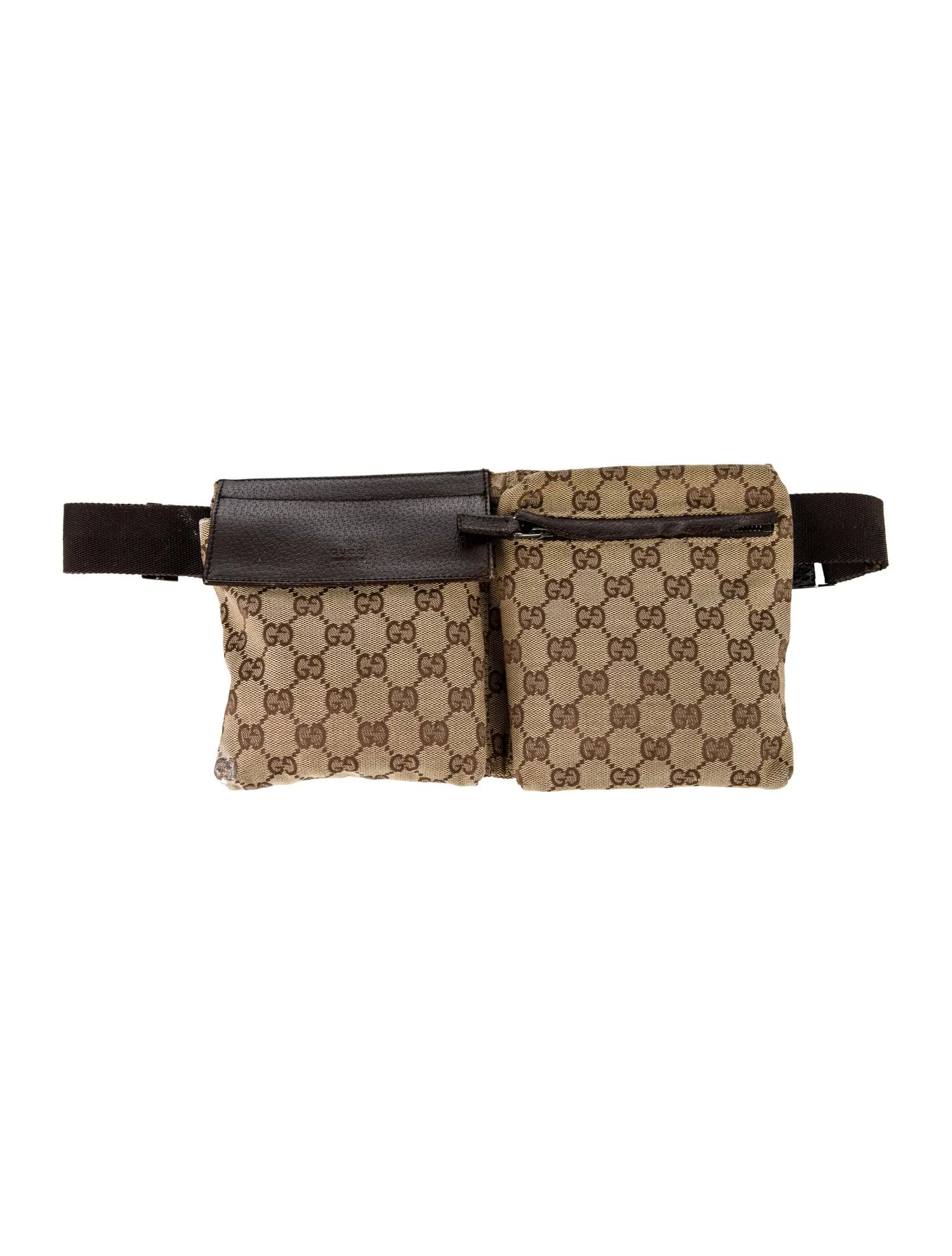 GG Canvas Double Pocket Belt Bag | The RealReal