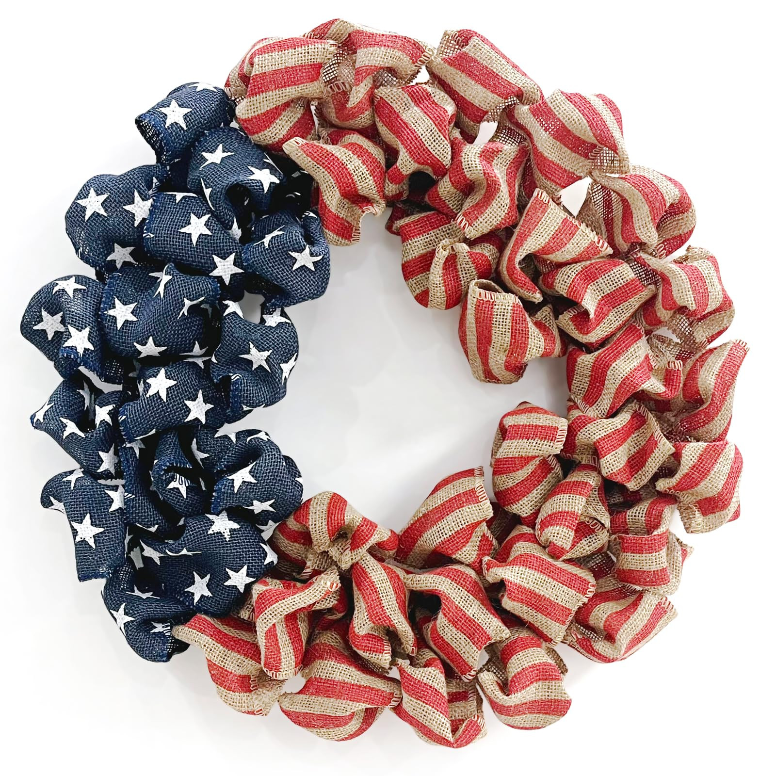 24 Inch Summer Wreath Patriotic for Front Door, 4th July Independence Day Wreath America Patrioti... | Amazon (US)