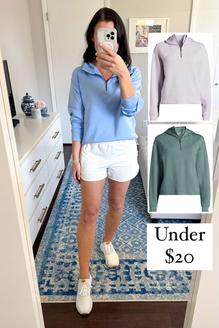 This under $20 Walmart pullover is SO good👏 (TTS, wearing a S). Not only are all of the color options pretty, but the material is wonderful, I’m seriously so impressed! It’s silky soft, has pockets, and a hoodie to throw on as needed (great if you’re outdoors for sports). Lightweight enough to be worn during the spring and summer. Looks great with shorts, tennis skirt, and leggings. 

Activewear, active outfit, athleisure wear, casual style, casual ootd, mom style, affordable style, Walmart find, Walmart fashion 

#LTKfindsunder50 #LTKActive #LTKSeasonal