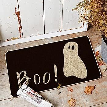 Artoid Mode Ghost Boo Decorative Doormat, Seasonal Fall Halloween Holiday Low-Profile Floor Mat Swit | Amazon (US)