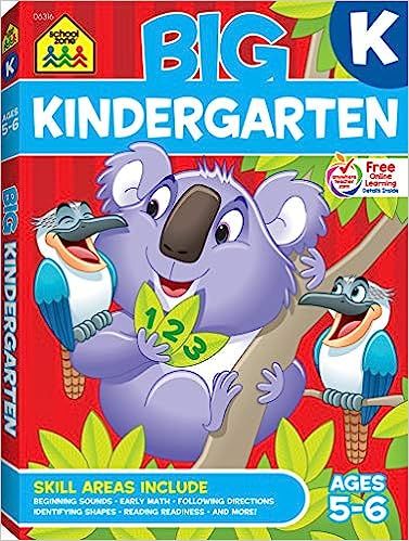 School Zone - Big Kindergarten Workbook - Ages 5 to 6, Early Reading and Writing, Numbers 0-20, M... | Amazon (US)