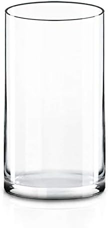 CYS EXCEL Cylinder Clear Glass Vase (H:12" D:6") | Multiple Size Choices Glass Flower Vase Center... | Amazon (US)