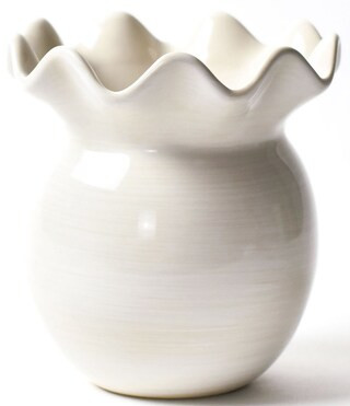 Signature White Ruffle Vase | Dillard's