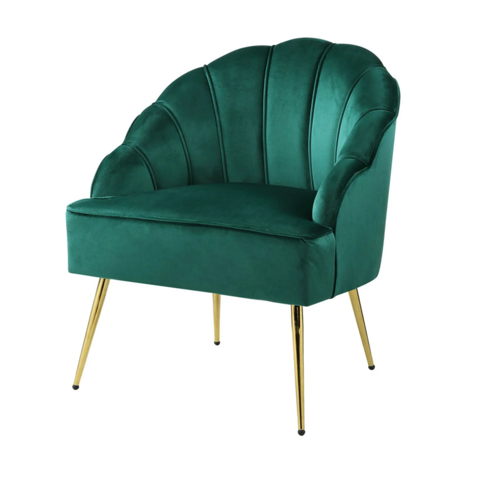 31" Naomi Green Velvet Wingback Accent Chair with Metal Base - Walmart.com | Walmart (US)