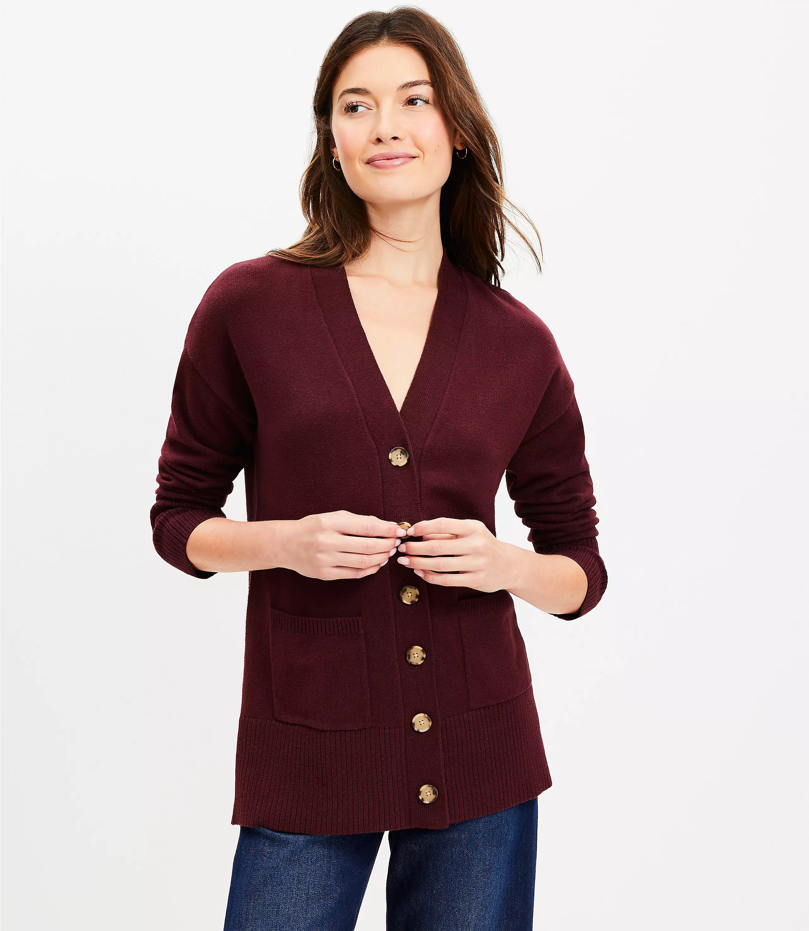 V-Neck Pocket Cardigan | LOFT