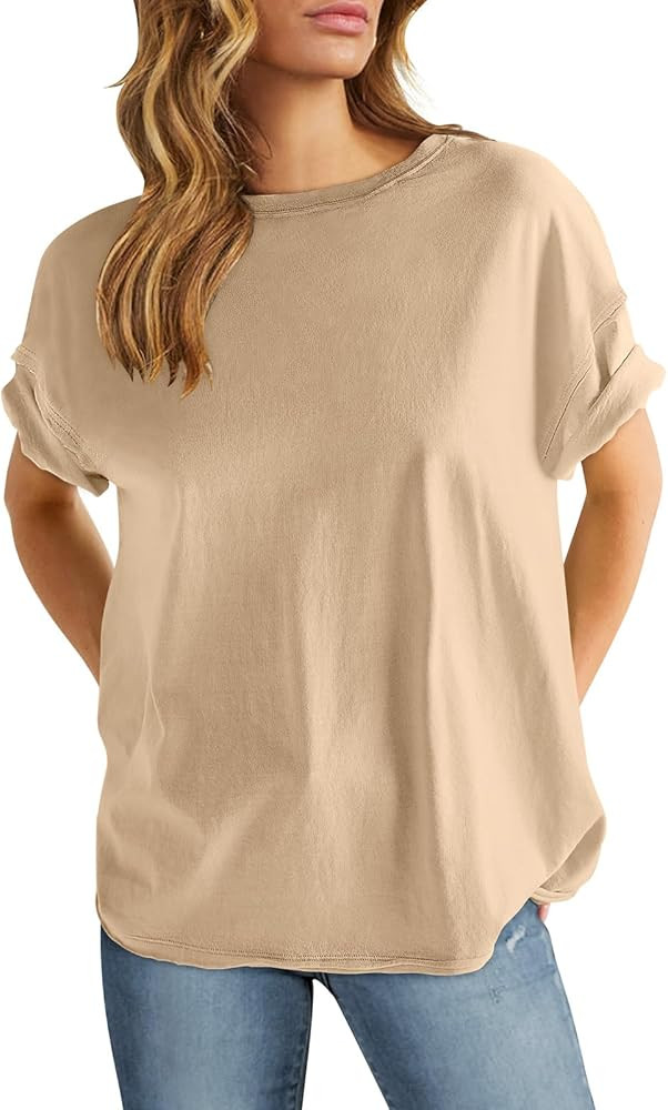 ANRABESS Women's Oversized Casual Loose Fit Short Sleeve Crewneck Summer Trendy Boxy T-Shirts Top... | Amazon (US)