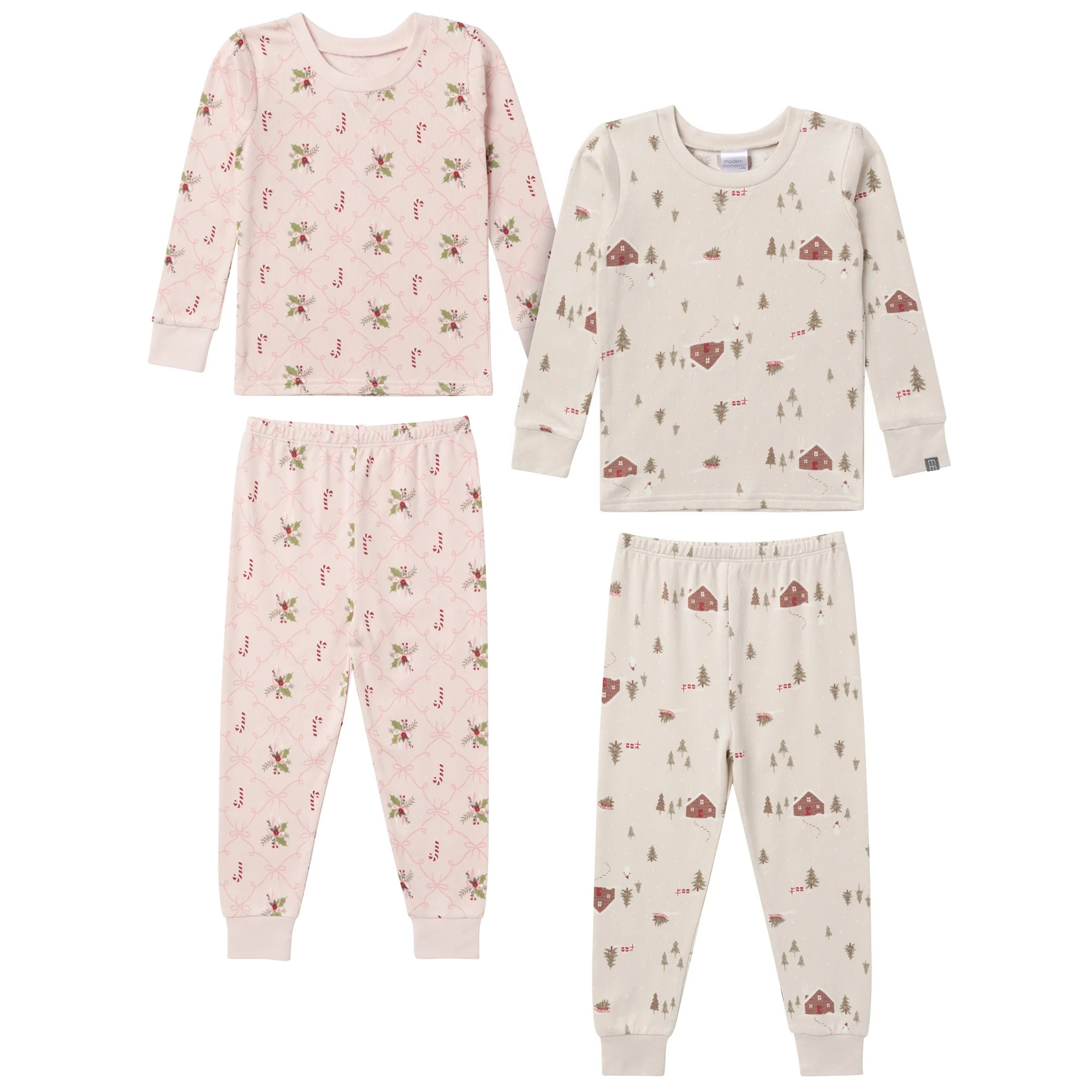 Modern Moments by Gerber Christmas Pajamas, 4-Piece, Sizes 12 Months - 5T | Walmart (US)