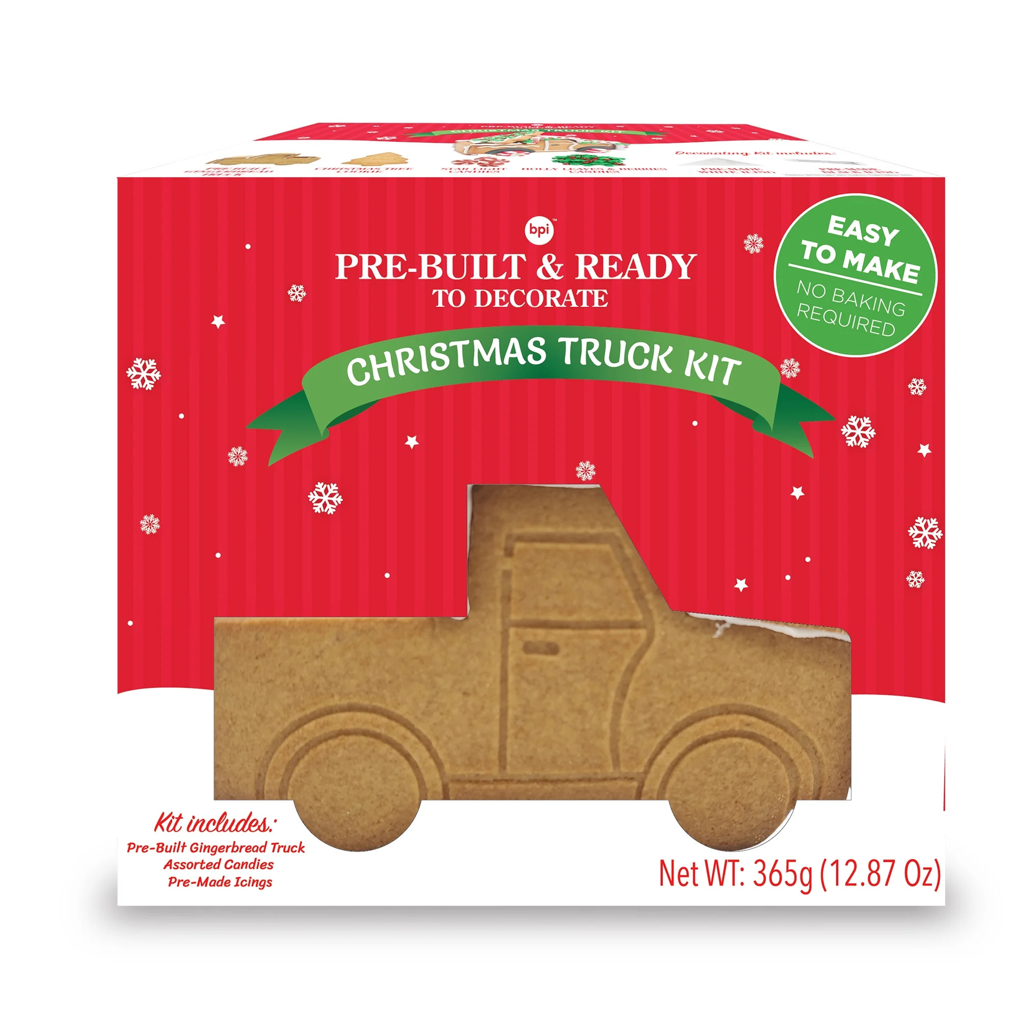 Pre-Built Gingerbread Christmas Truck Kit, Ready to Decorate, 12.87 oz | Walmart (US)