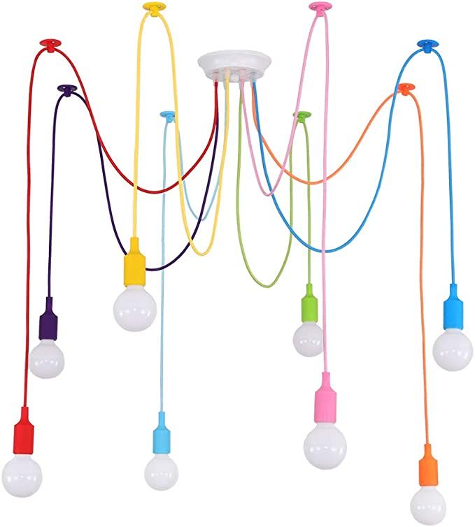 Spider Chandelier Colorful Pendant Light,Nursery Ceiling Light, Kids Light Fixture for Girls Room... | Amazon (US)