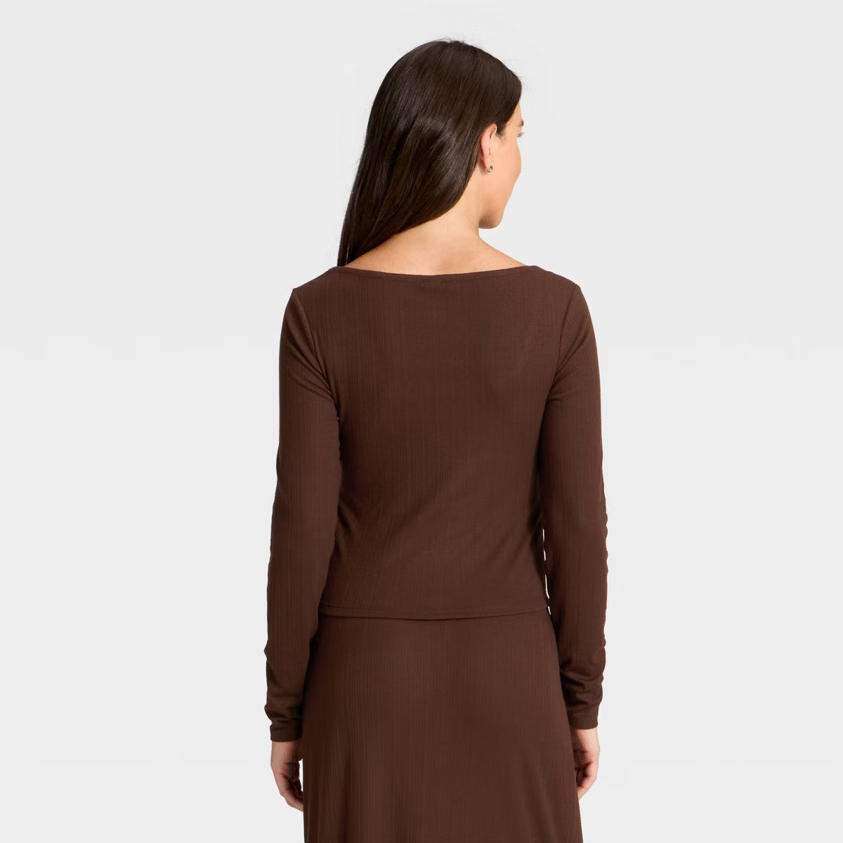 Women's Variegated Ribbed Long Sleeve Pajama Top - Auden™ | Target