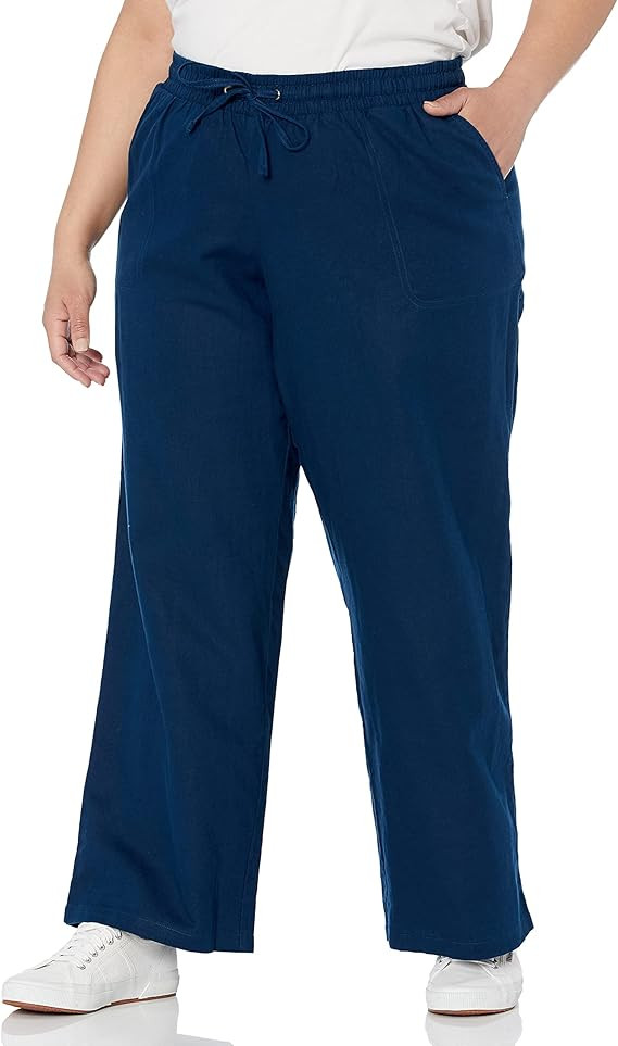 Amazon Essentials Women's Linen Blend Drawstring Wide Leg Pant (Available in Plus Size) | Amazon (US)