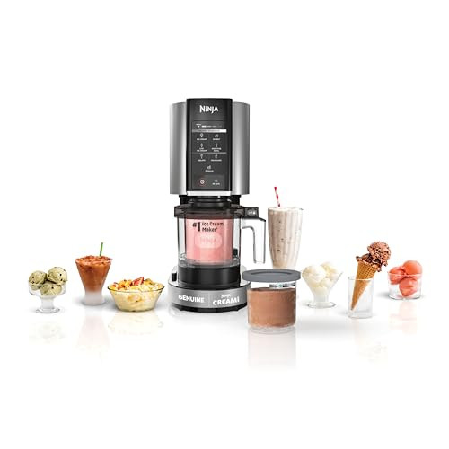 Ninja NC301 CREAMi Ice Cream Maker, for Gelato, Mix-ins, Milkshakes, Sorbet, Smoothie Bowls & More, 7 One-Touch Programs, with (2) Pint Containers & Lids, Compact Size, Perfect for Kids, Silver | Amazon (US)