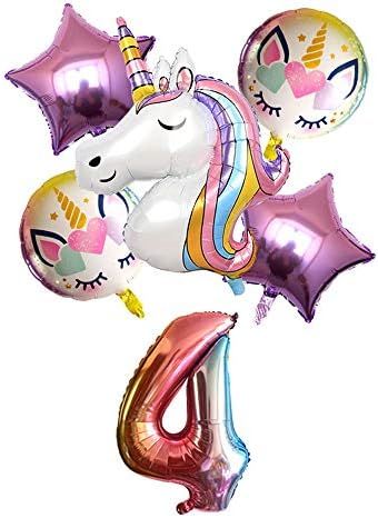 Meisohua Rainbow Unicorn Balloons Birthday Party Decorations Large Rainbow Unicorn Foil Balloon B... | Amazon (US)