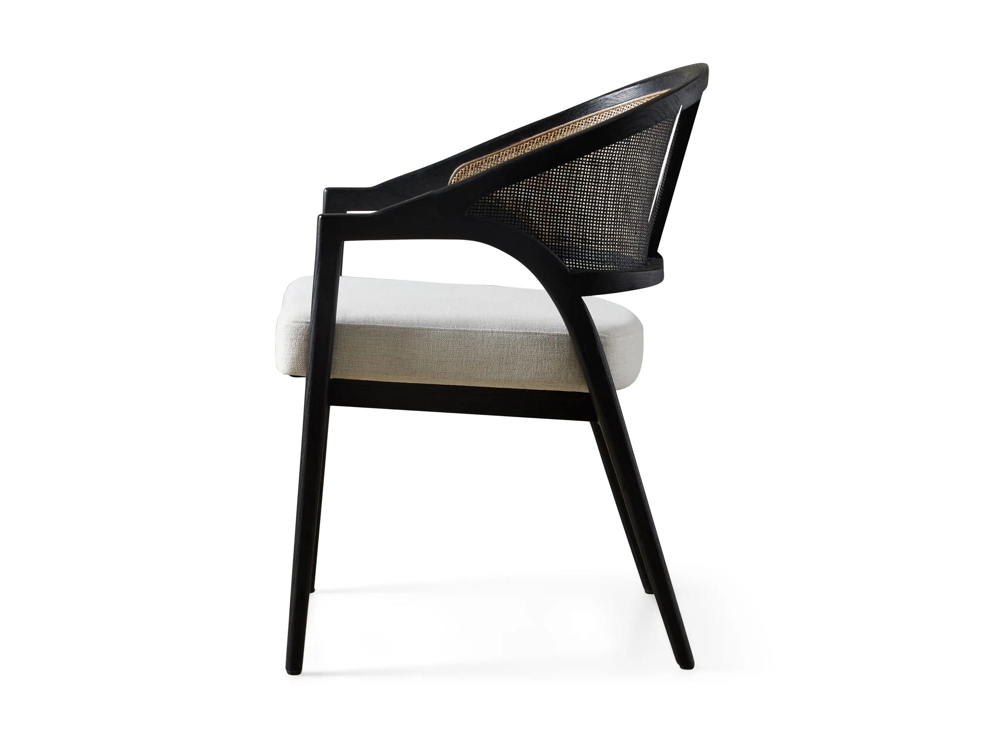 Aimee Arm Chair in Black Drifted | Arhaus