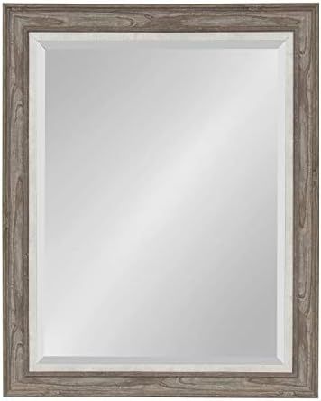 Kate and Laurel Woodway Large Framed Wall Mirror, 27.5x33.5 Inches, Rustic Gray | Amazon (US)