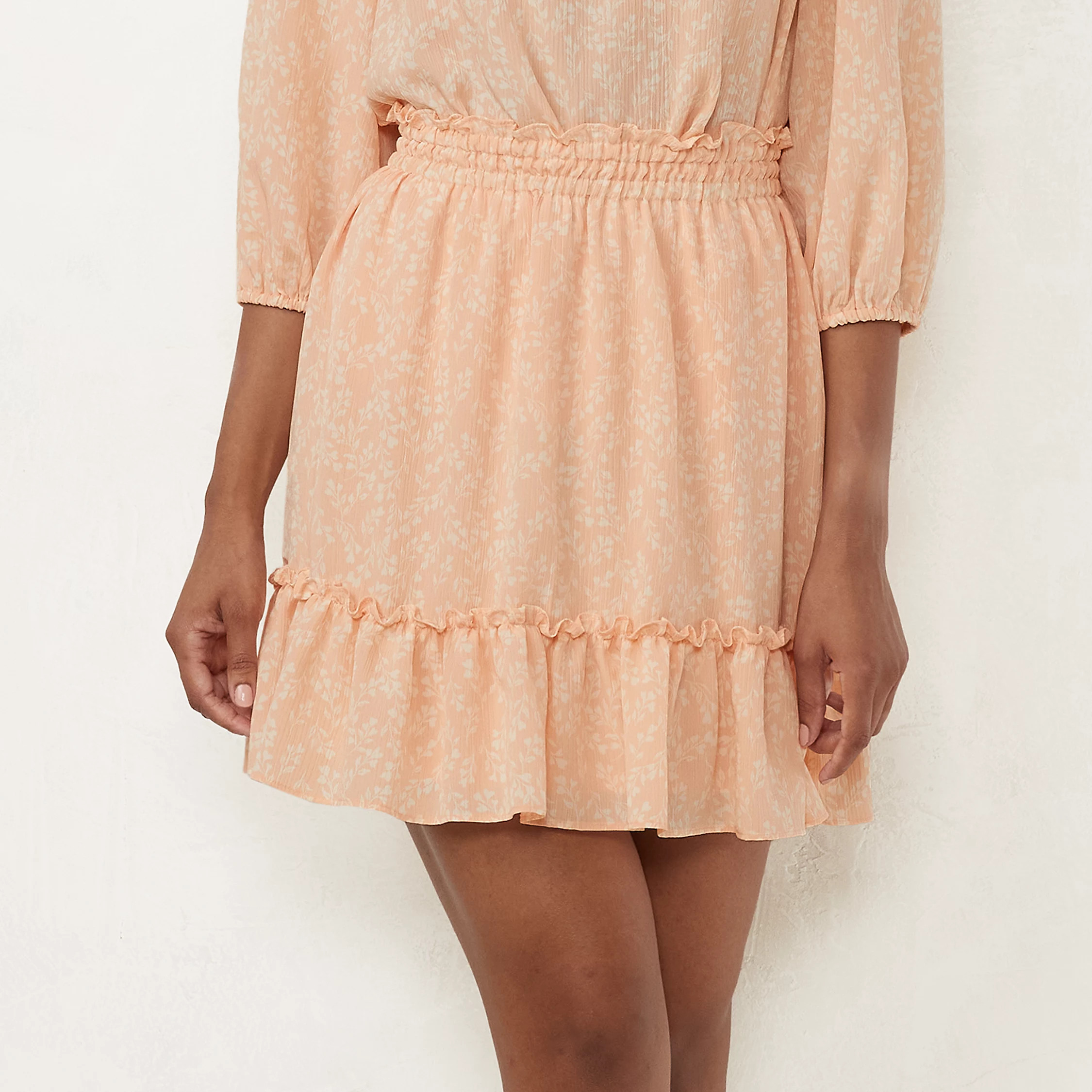 Women's LC Lauren Conrad Smocked Waist Flounce Skirt | Kohl's