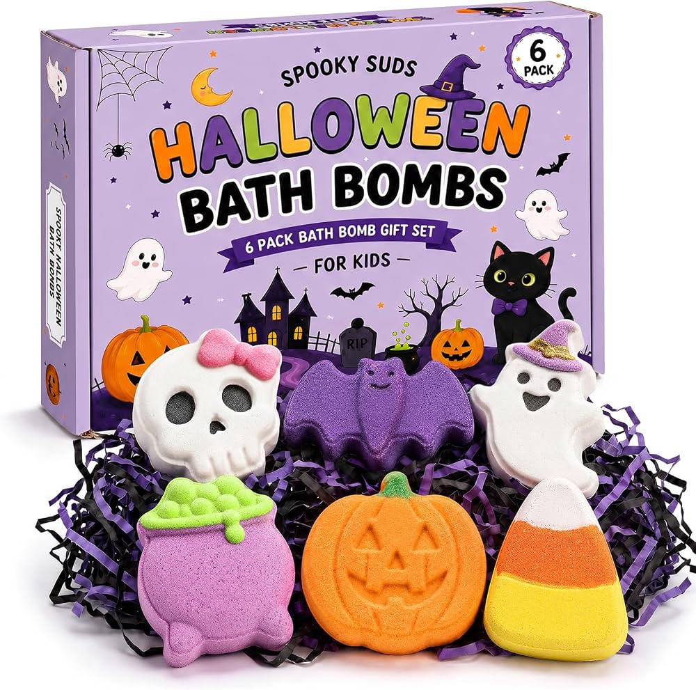 Halloween Bath Bombs, 6 Pack Boo Spooky Basket Stuffers for Women Kids | Amazon (US)