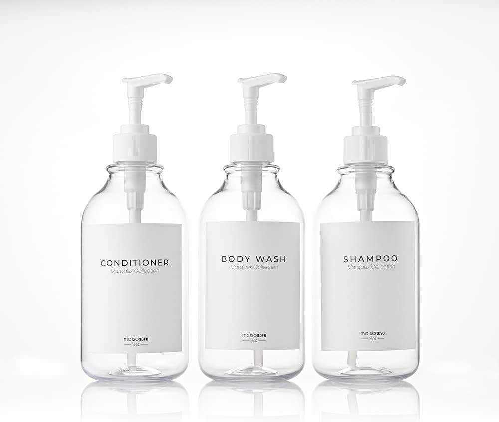 MaisoNovo Shampoo and Conditioner Bottles Dispenser | Soap Shampoo Dispenser Bottles with Pump Sh... | Amazon (US)