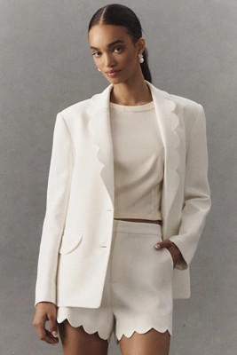 English Factory Scallop-Lapel Blazer | Anthropologie (US)