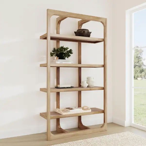 Gordon 86" Acacia Wood Bookcase by Kosas Home | Bed Bath & Beyond