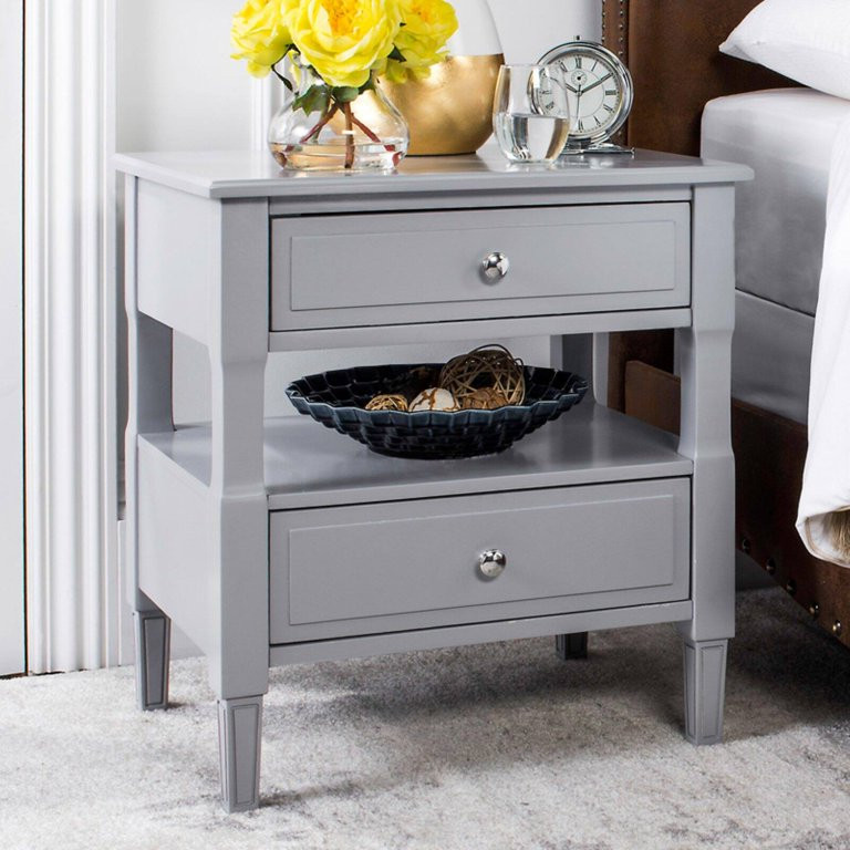 SAFAVIEH Jenson 2-Drawer Night Stand Grey | Walmart (US)