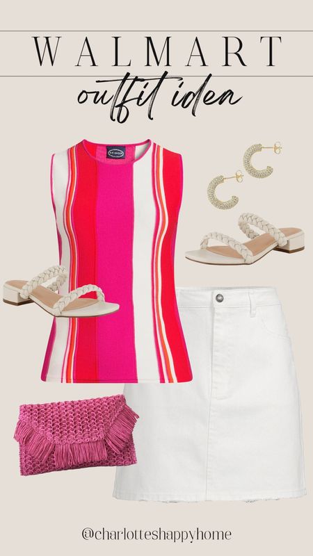 The cutest elevated casual summer outfit idea from Walmart! 

#walmartfashion

Walmart finds. Walmart fashion. Walmart style. Walmart summer outfit idea. Walmart white mini skirt. Walmart colorblock tank top. Walmart braided sandals. Walmart pink raffia clutch. Walmart gold hoops  

#LTKFindsUnder100 #LTKSeasonal #LTKStyleTip