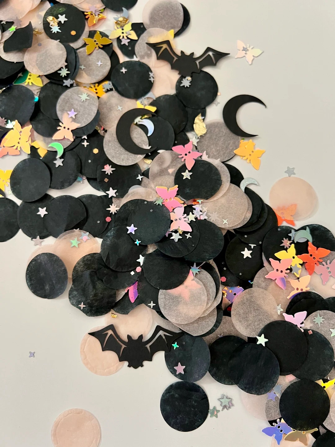 Halloween Confetti for Pastel Halloween Party Bats and Moon - Etsy | Etsy (US)