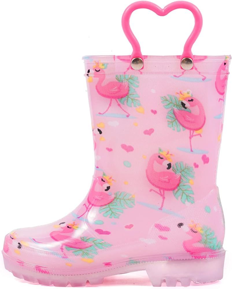 OUTEE Adorable Printed Lightweight Waterproof Rain Boots for Toddler and Kids | Amazon (US)