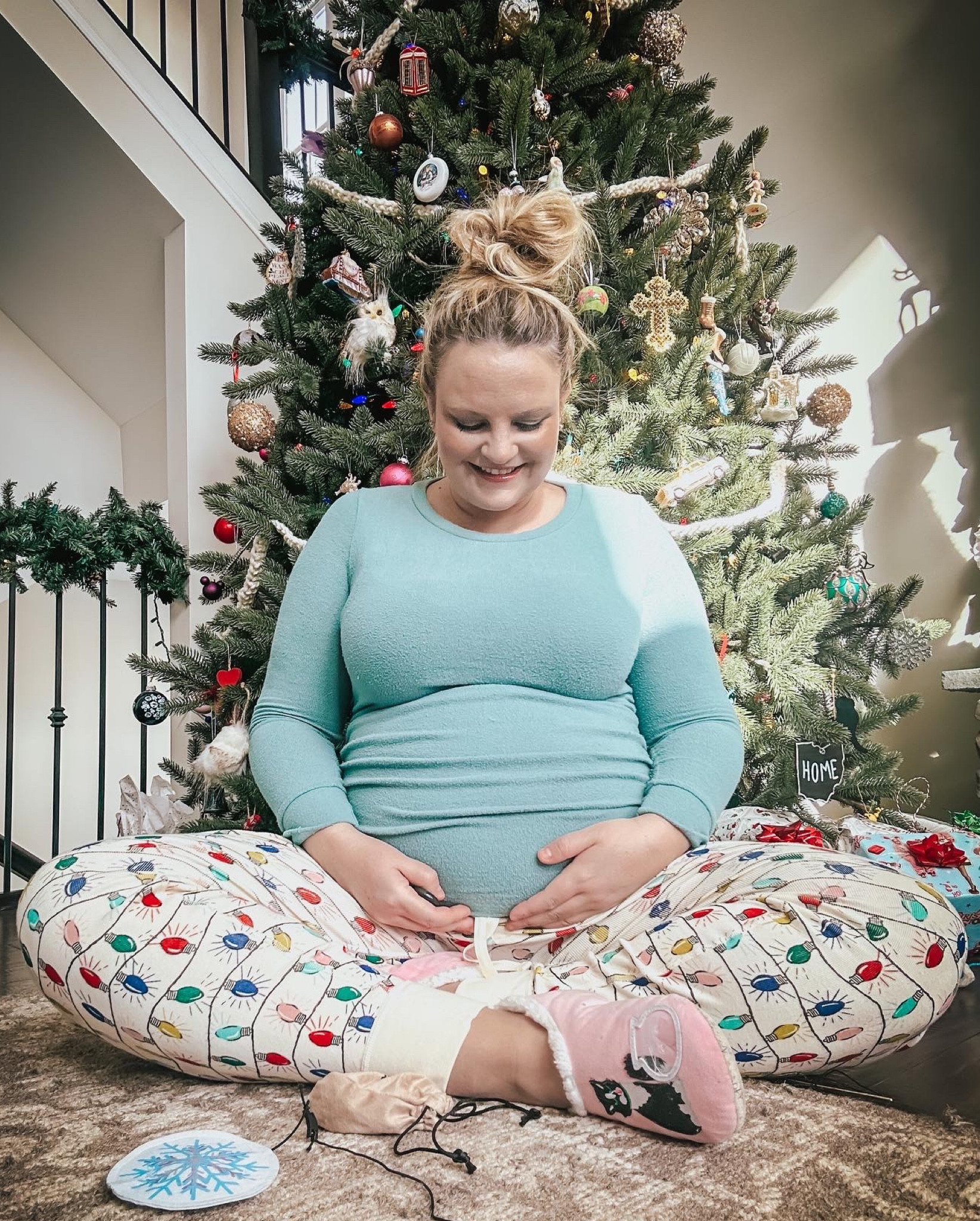 Soft long-sleeve maternity top, perfect for winter with holiday matching jogger pajama pants!

#LTKfamily #LTKbump #LTKSeasonal