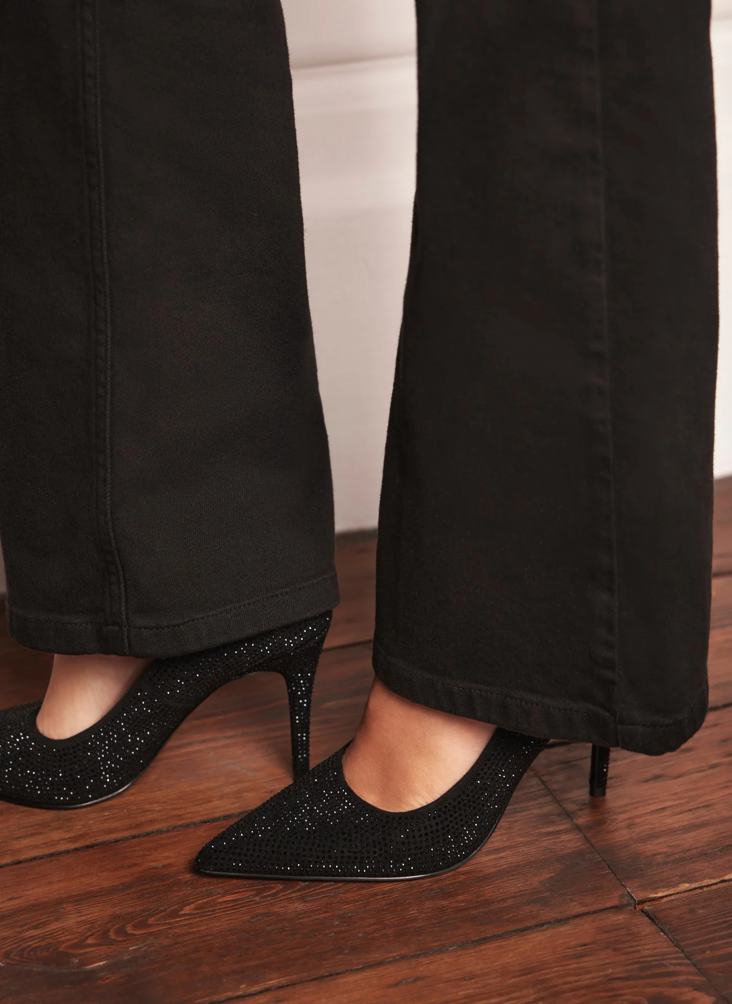 Black Diamante Court Heels | Mint Velvet