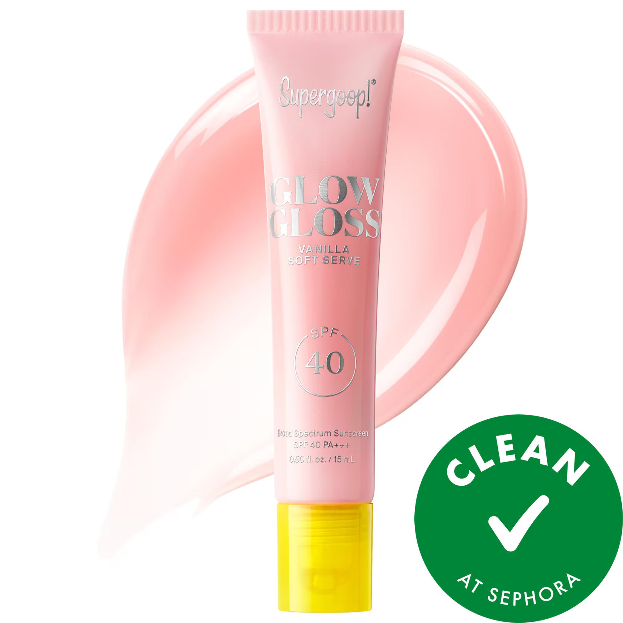 Supergoop! Glow Gloss SPF 40 Lip Balm with Peptides and Shea Butter Vanilla Soft Serve 0.5 oz/15 mL | Sephora (US)