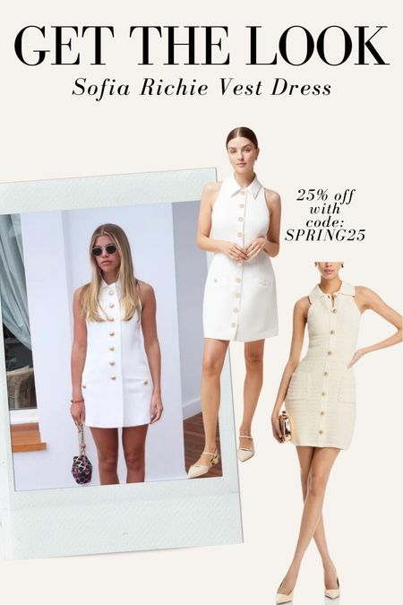 Get the look - Sofia Richie White vest dress !

White vest, Sofia Richie outfit, spring style, white dress, vest dress outfit 

#LTKstyletip #LTKsalealert