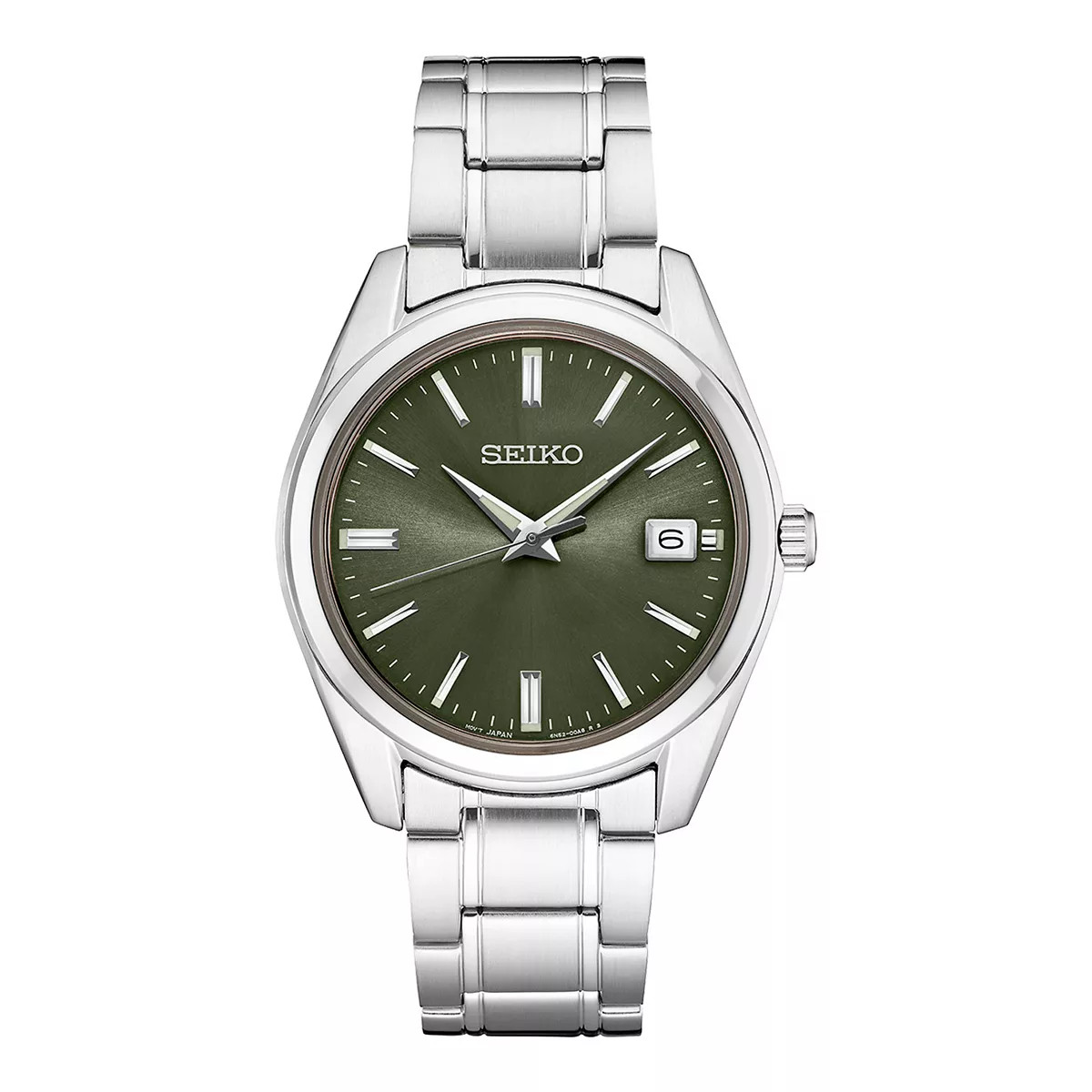 Seiko Men's Essentials Stainless Steel Quartz Green Dial Watch - SUR527 | Kohl's