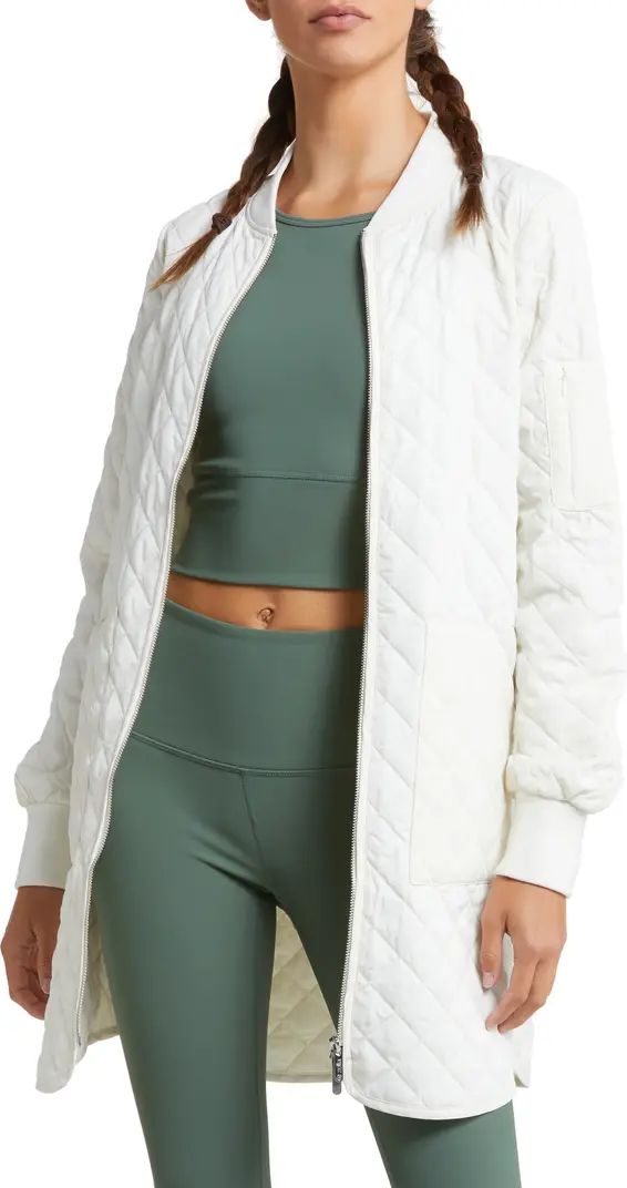 Longline Water Resistant Quilted Bomber Jacket | Nordstrom