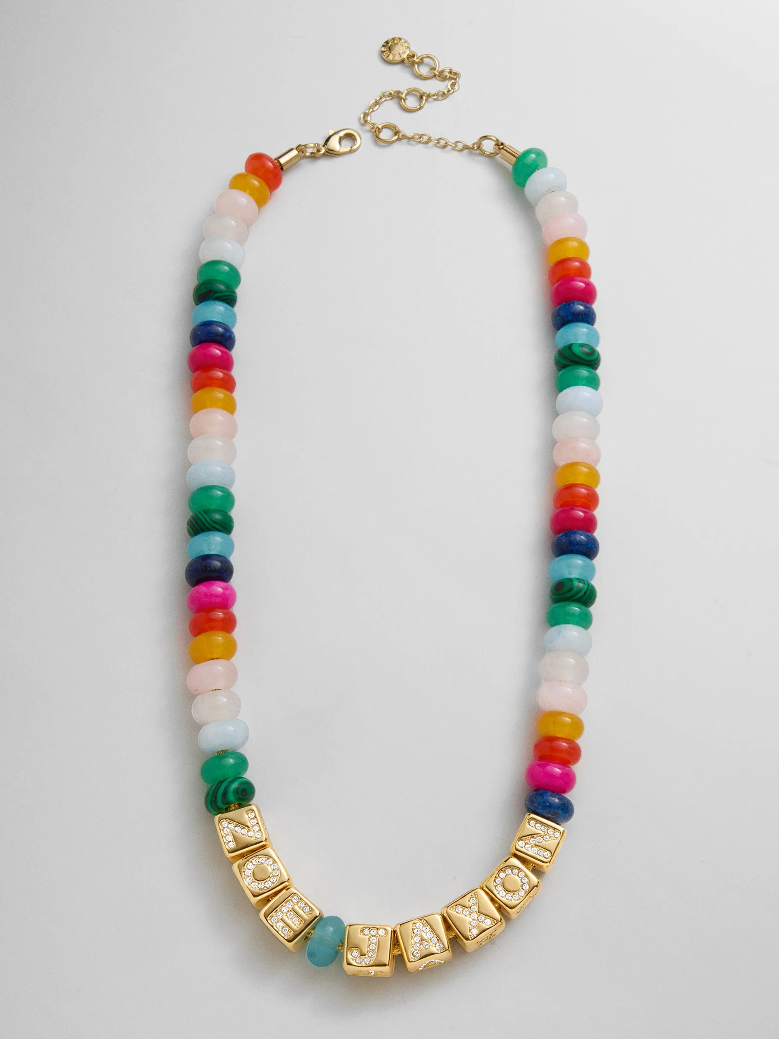 Block Letter Beaded Custom Necklace - Multi | BaubleBar