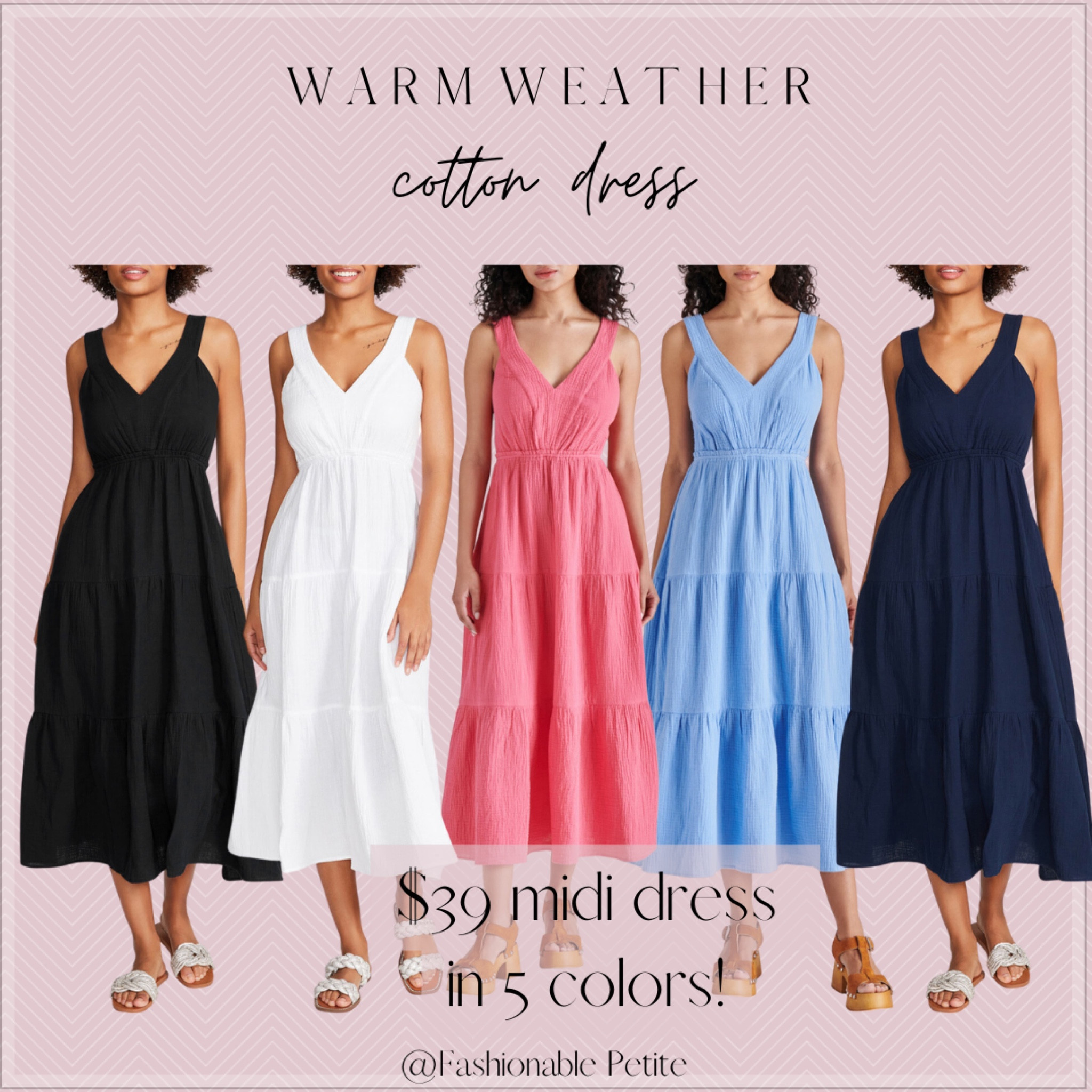 This cotton midi dress comes in 5 colors for less than $40!

Spring dress. Midi dress. Summer dress. Cotton dress. Warm weather. Tiered dress. 

#LTKfindsunder50