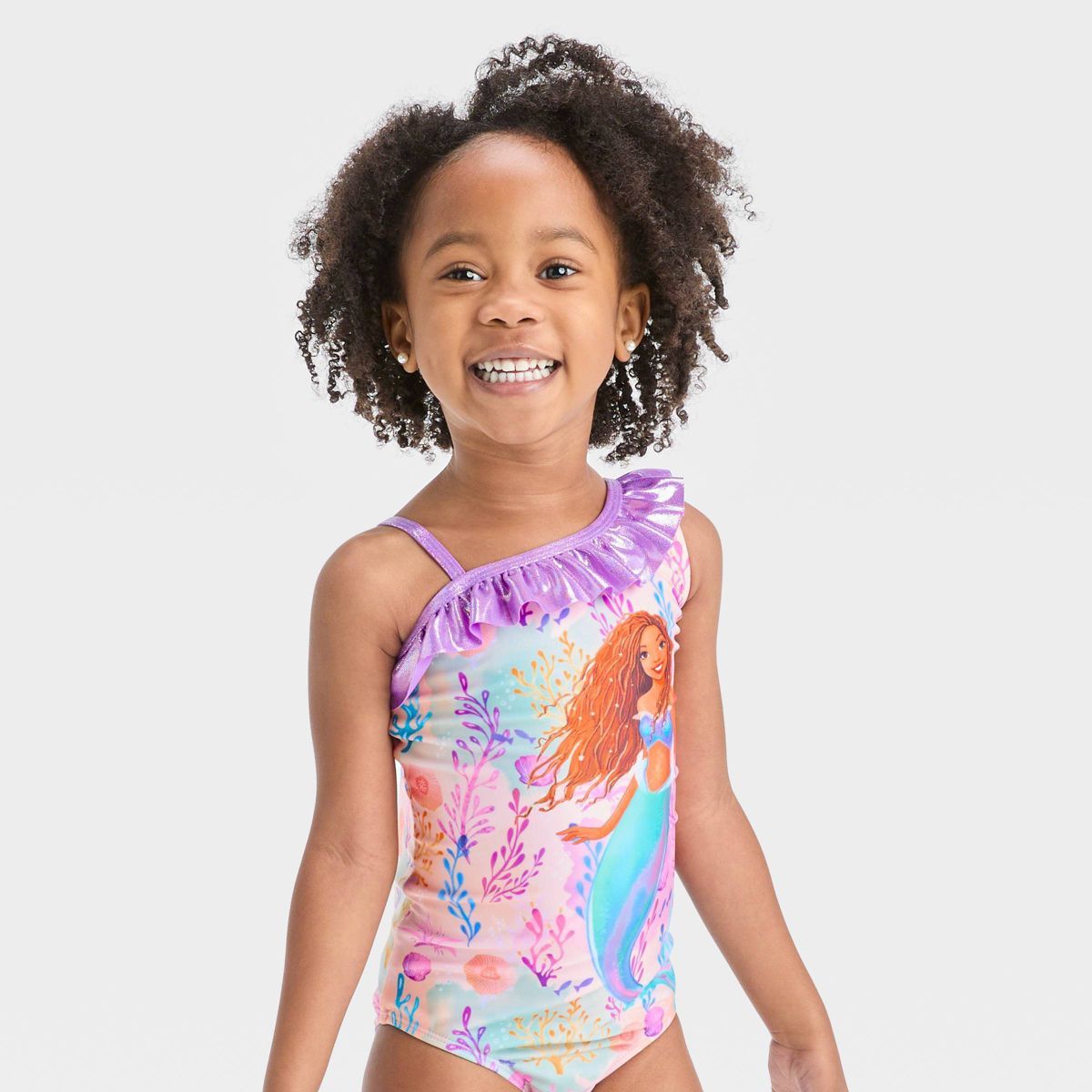 Toddler Girls' Disney Ariel One Piece Swimsuit - Purple | Target