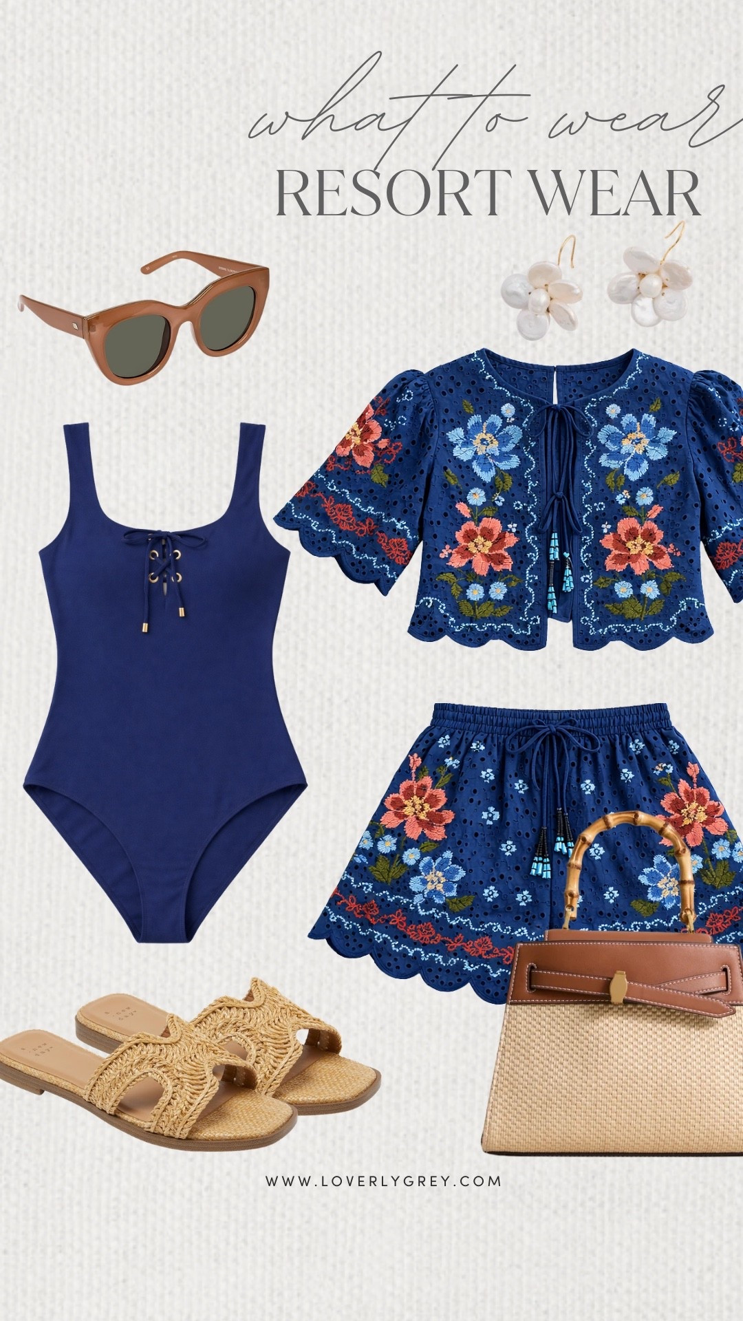 Loverly Grey, what to wear for a resort look! I am loving this matching embroidered set from Farm Rio! It would be a great coverup for a bathing suit too. Pair it with some sandals, pearl earrings, and sunglasses! Loverly Grey, what to wear, resort wear

#LTKSeasonal #LTKootd #LTKgrwm