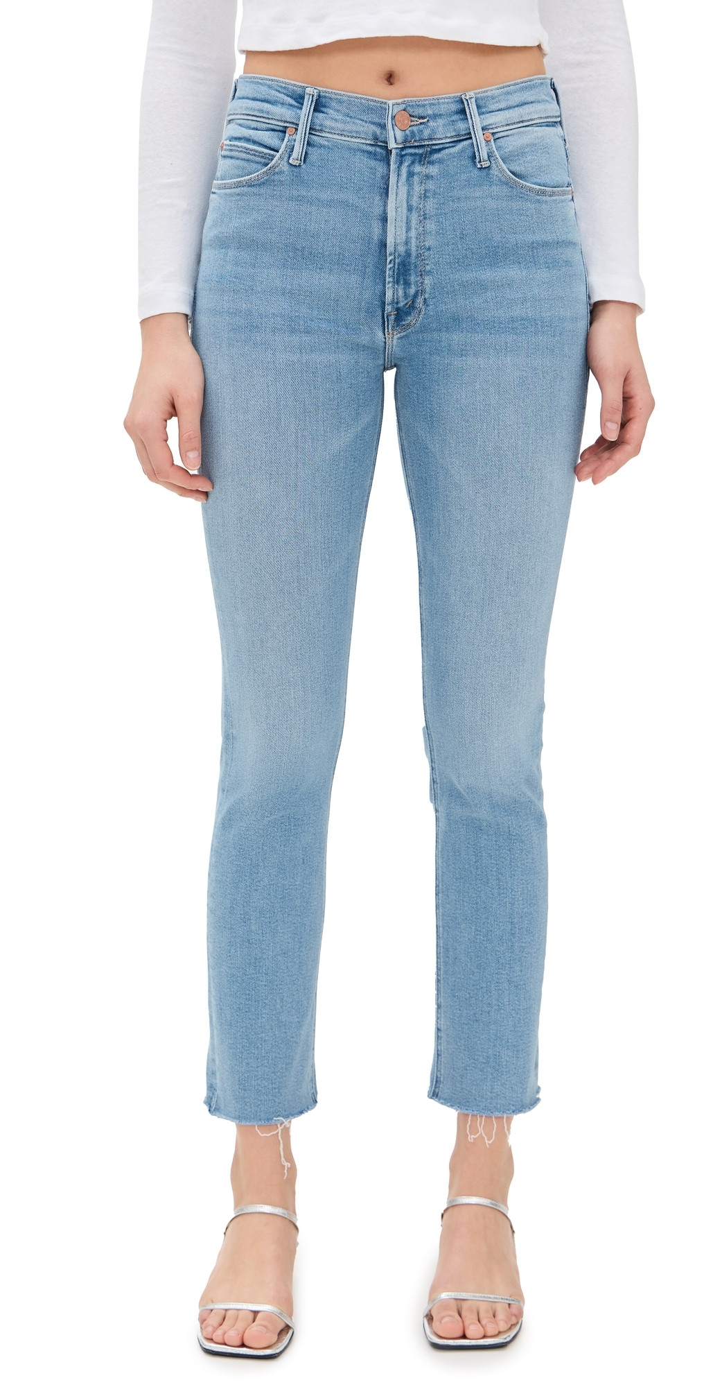 MOTHER Mid Rise Dazzler Ankle Fray Jeans Blessing In Disguise 31 | Shopbop