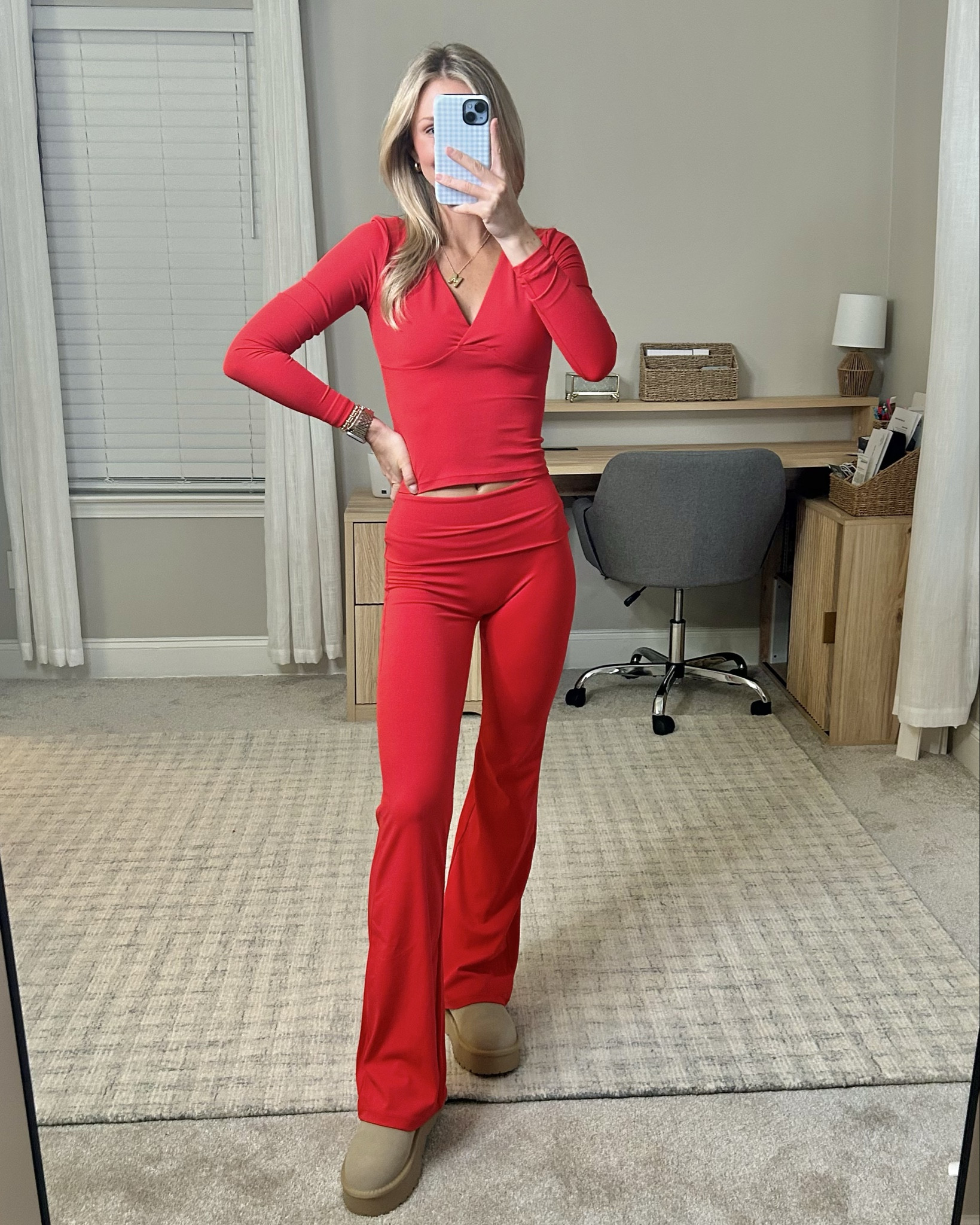 The Amazon lounge set I’m so obsessed with — buttery athletic material, crazy comfy, and styled in 3 colors 🤍
Sizing deets:
Wearing XS in every color. (Fits a little snug, so I’d size up if you’re in between sizes or for comfort)

White fleece Sherpa: Small (could have worn the XS) 
Red Fleece Sherpa: XS 
Cozy cardigan: small in camel 
Cushionaire platform boots: 6.5 in chestnut suede 
Cushionaire mule slippers: 6.5 in biscuit suede





Amazon lounge set, Amazon matching set, cozy athleisure outfit, travel day outfit, neutral loungewear, two-piece sets, comfy travel outfit, casual errands outfit, affordable outfit inspo, sporty matching set, neutral Amazon finds, fall outfit ideas, winter lounge outfit

#LTKActive #LTKFindsUnder50 #LTKootd