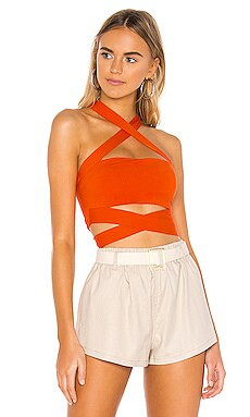 superdown Elva Halter Tie Top in Poppy from Revolve.com | Revolve Clothing (Global)