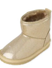 Toddler Girls Rainbow Glitter Booties | The Children's Place  - GOLD | The Children's Place