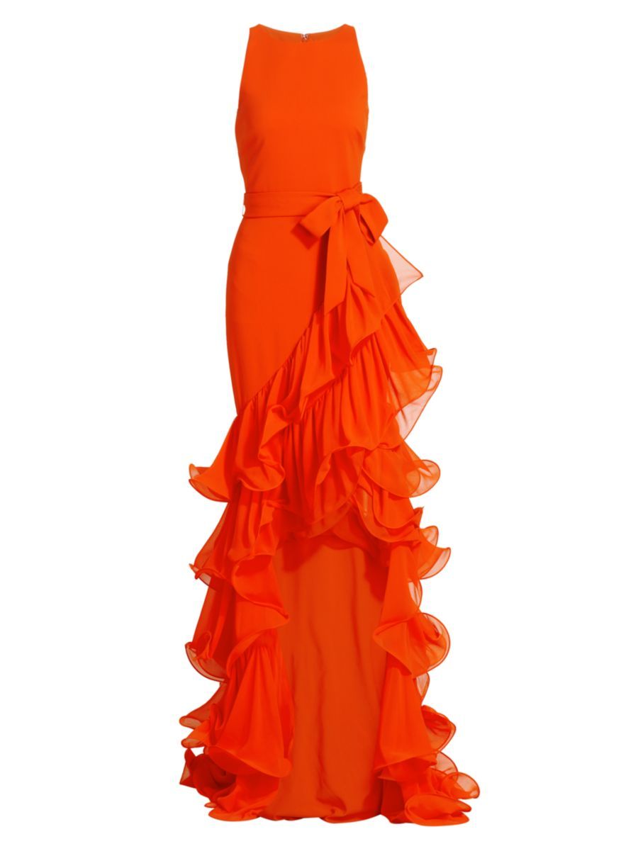 Ruffled High-Low Gown | Saks Fifth Avenue