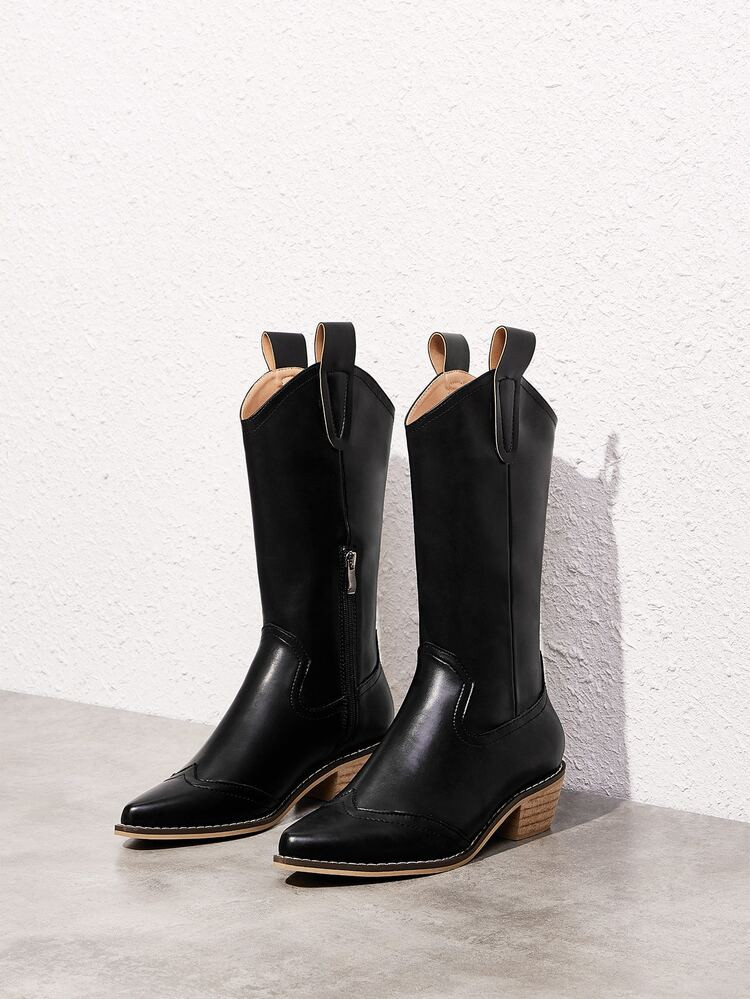 Minimalist Point Toe Riding Boots | SHEIN