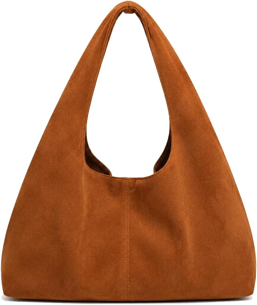 Suede Purse Rust Slouchy Shoulder Bag Soft Sueded Hobo Handbag | Amazon (US)