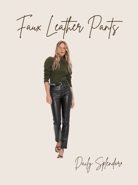 Faux leather pants on sale! High rise, straight leg 




Mom style, leather pants, affordable outfit, faux leather, date night outfit 

#LTKunder100 #LTKsalealert #LTKFind