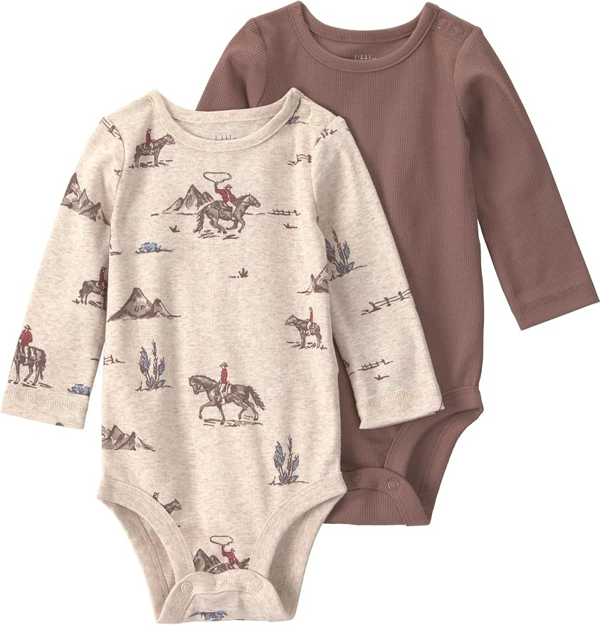 little planet by carter's Baby Boys' 2-pack Long Sleeve Bodysuits Made With Organic Cotton | Amazon (US)