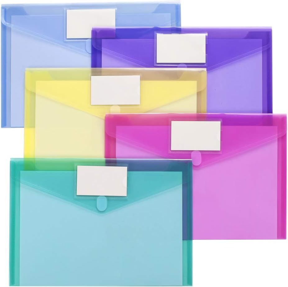 10 Pack Plastic Envelopes Poly Envelopes, Sooez Clear Document Folders Plastic File Folders US Le... | Amazon (US)