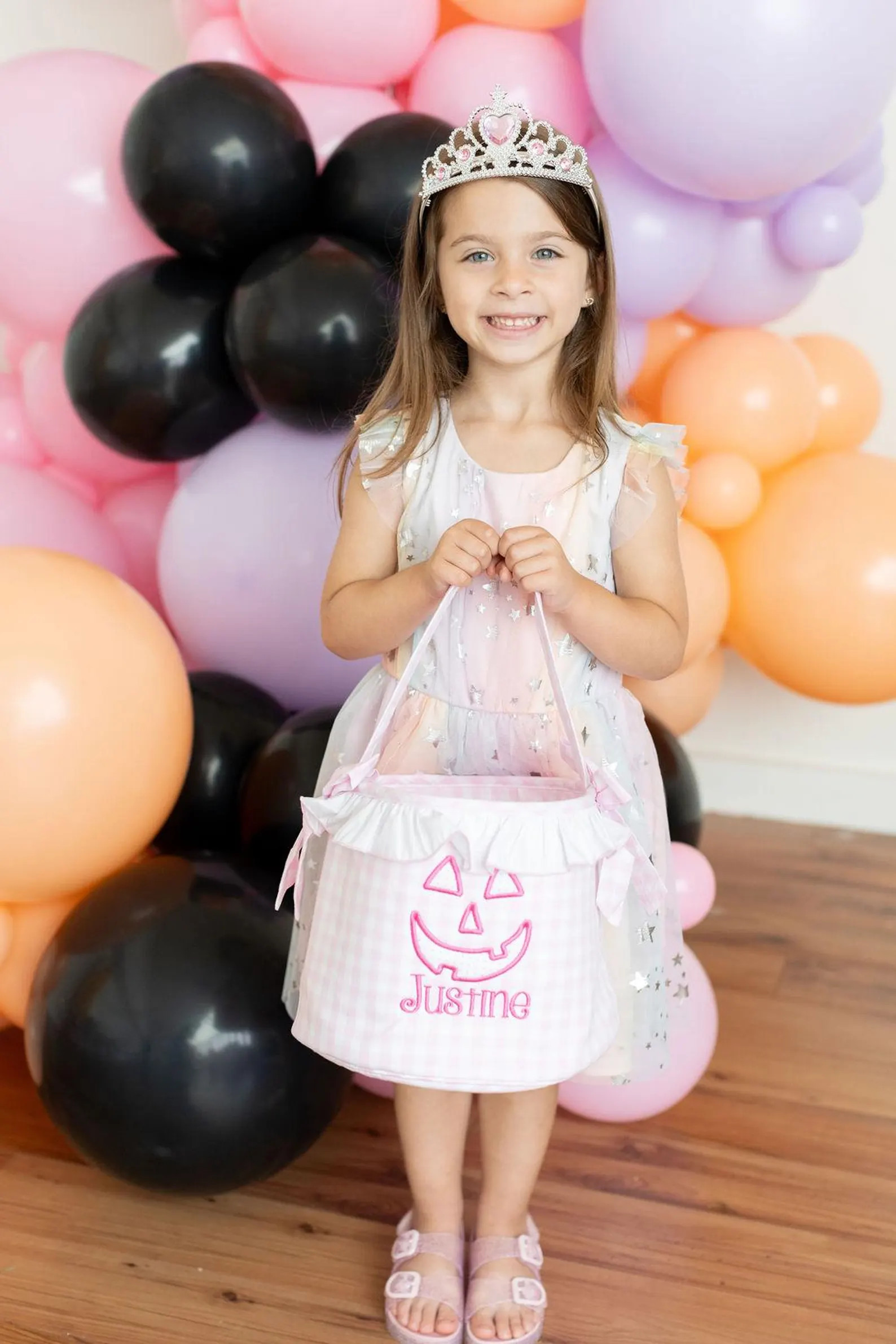 Personalized Pink Gingham Trick or Treat Bag: Embroidered Pumpkin Halloween Basket | Etsy (Global)